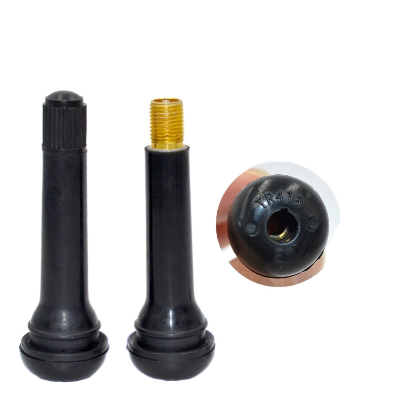 TR418 Straight Tubeless Black Rubber Tire Valve Stems