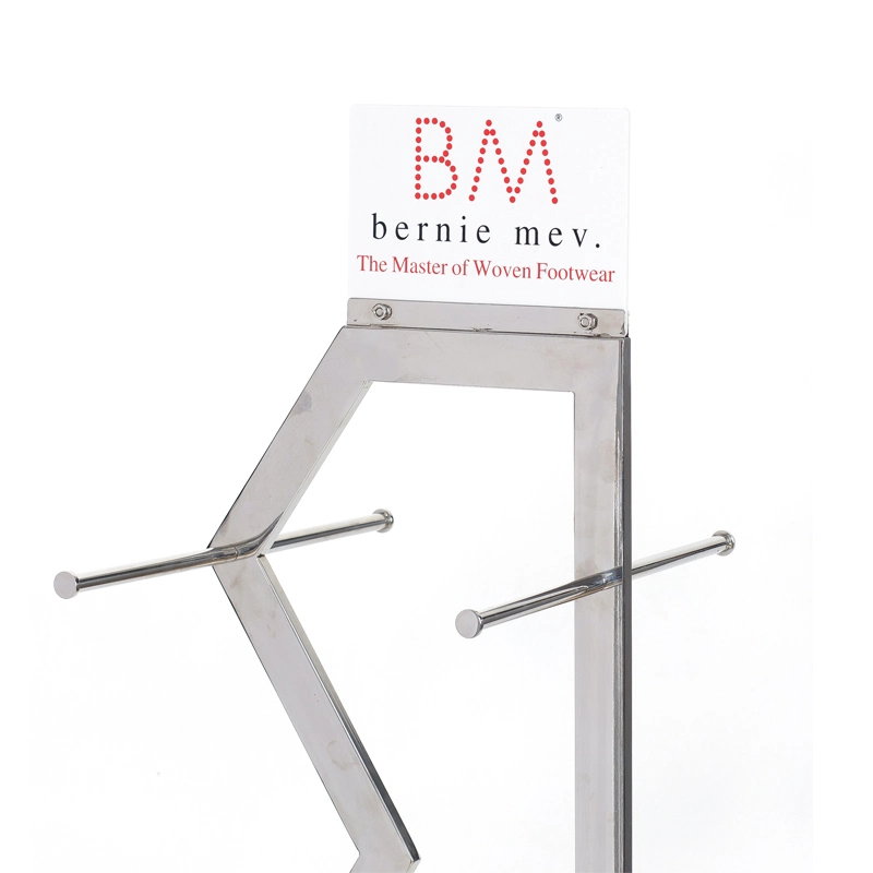 Stainless Steel Floor Mirror Metal Display Stand with Wheel