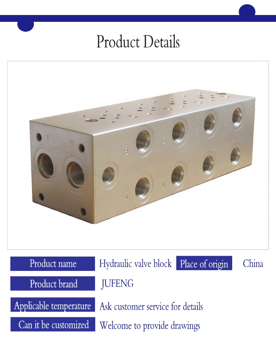 Custom Machining Aluminum Valve Hydraulic Manifold Block for Hydraulic Cylinder