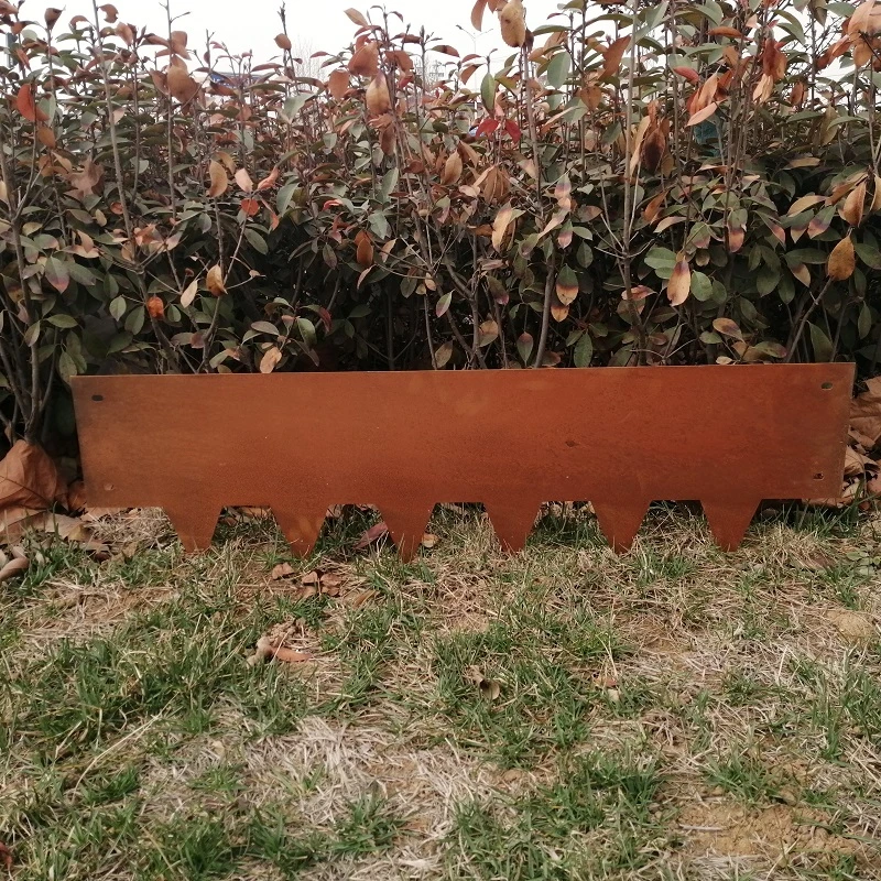 Hammer-in Rusted Landscape Edging Corten Steel Garden Bed Edging 1m Length