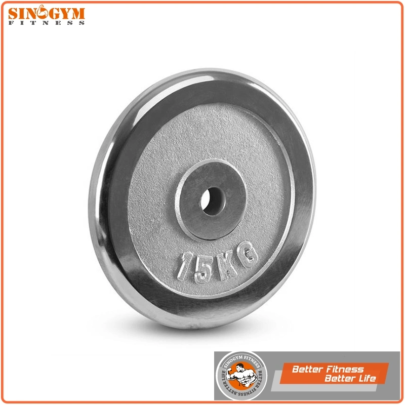 Round Edge Solid Cast Iron Chromed Weight Plate