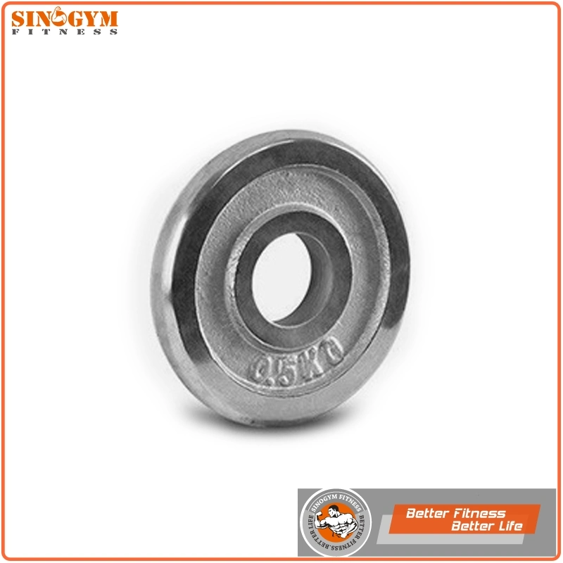 Round Edge Solid Cast Iron Chromed Weight Plate