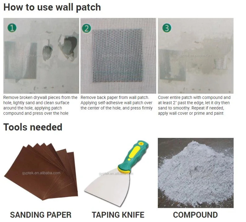 Fiberglass Repair Wall Patch with Aluminum Metal Board 2&quot;X2&quot; 4&quot;X4&quot;