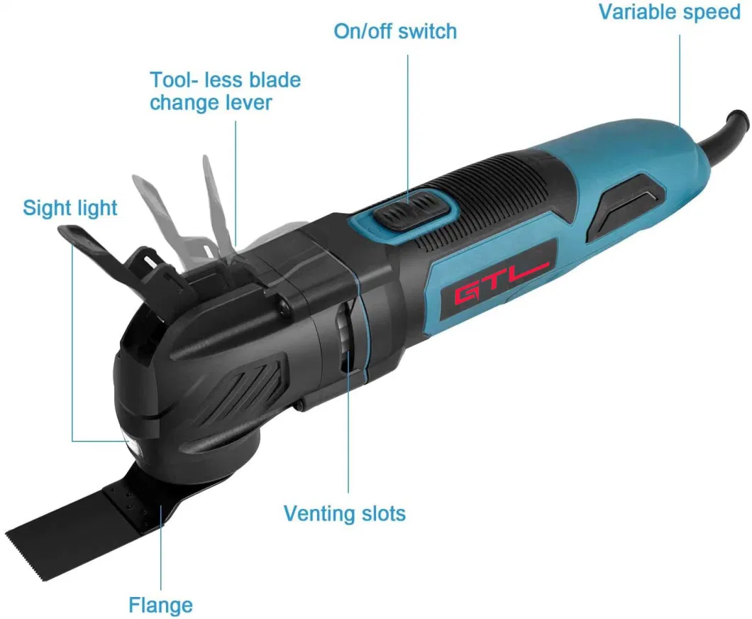 250W Multi Function Power Tools Oscillating Multitool Kit with 5&deg; Oscillation Angle (MFT001)