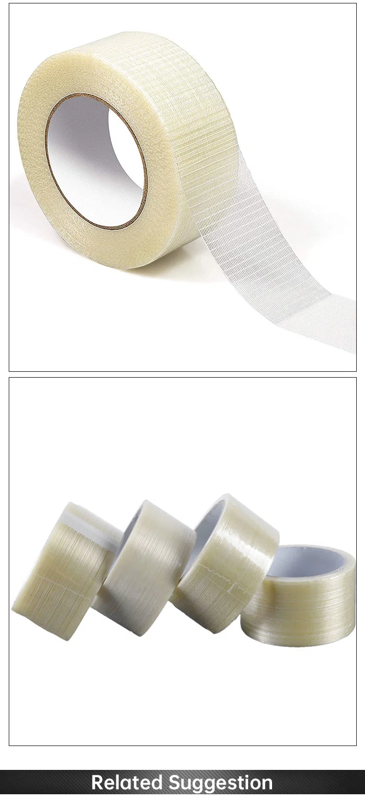 Cross 2&quot; Glass Fiber Hot Melt 130mic Cross-Weaved Filament Fiber Weave Tape