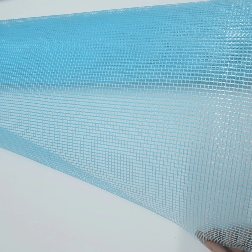 Plain Woven Stucco Fiberglass Mesh/Alkaline Resistant Roofing Fiberglass Mesh Netting Roll 145g Blue for Eifs