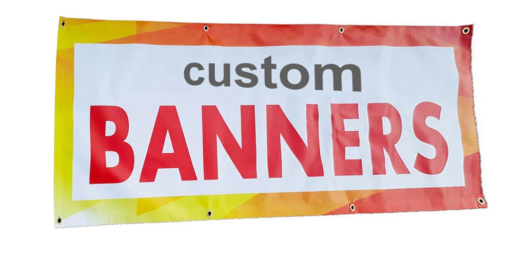 Custom Promotional Screen Printing Advertising Birthday Flags Exhibition Outdoor Display Stand Banner