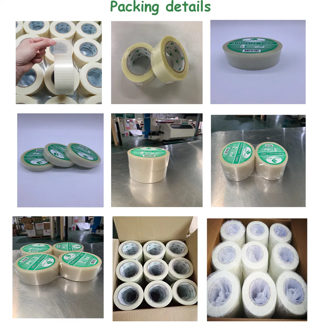 Transparent Fiberglass Pet Tape Reinforced Filament Strapping Tape for Heavy Duty Carton Sealing Packing