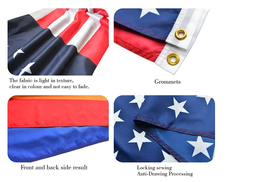 High Quality Polyester Outdoor Hanging USA America Flag 3X5 Car Mirror Socks