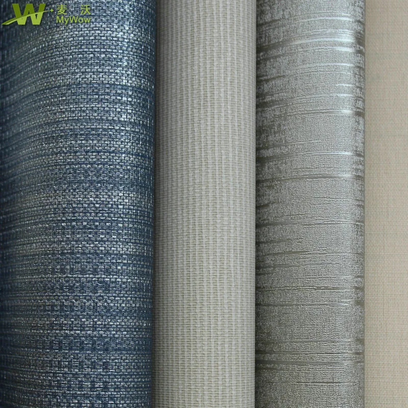 Fireproof Vinyl Wallpaper Hotel 54&quot; Plain Textured Wallcovering