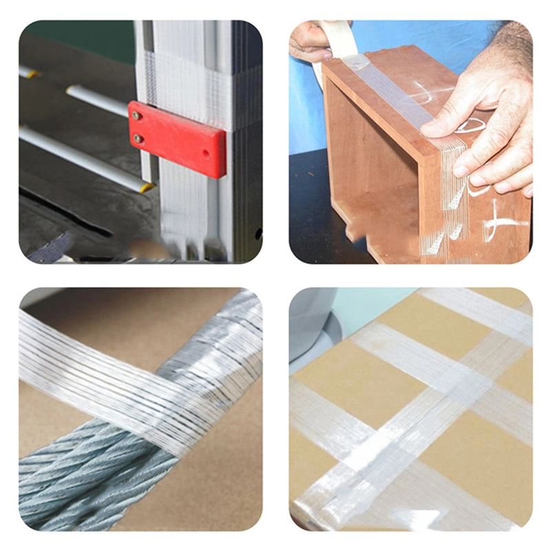 Mono-Directional Heavy Duty Self Hot Melt Adhesive Pet Clear Furniture Fixing Glassfiber Fiberglass Reinforce 3m Filament Tape