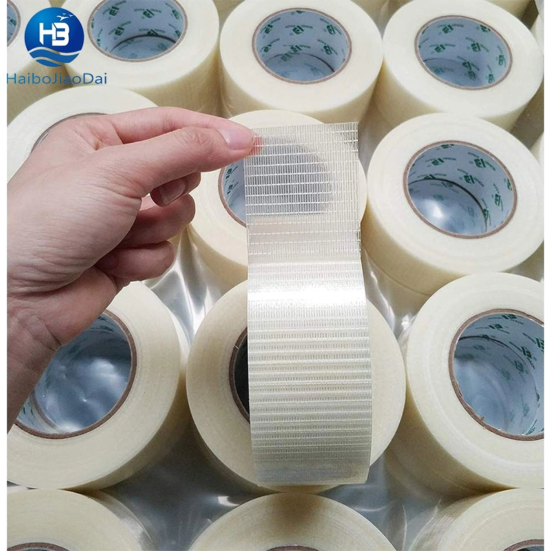 Hot Sale Self Adhesive Fiberglass Bi-Direction Crossweave Filament High Viscosity Transparent Bidirectional Fiberglass Filament Tape