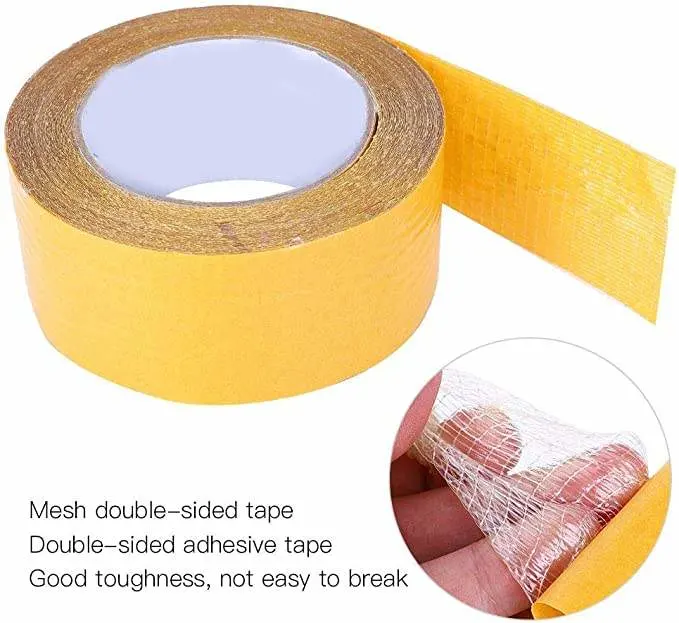 Strong Yellow High Viscosity Wide Carpet Double-Sided Transparent Glass Fiber Mesh Tape Price