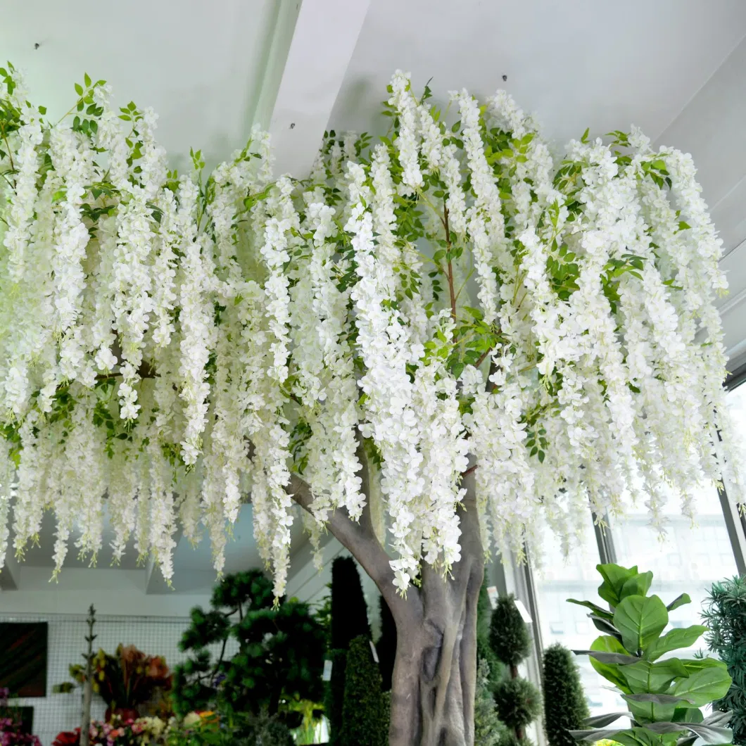 Songtao Popular Products Suitable Price Artificial Wisteria Hanging Flowers Artificial Plant Wall Hanging Fake Flowers Wedding Decoration Whosale Wisteria
