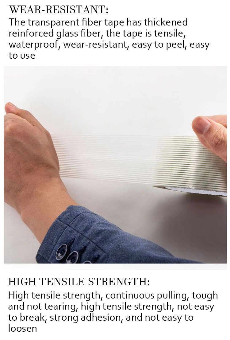 Hot-Melt Glue Strong Adhesive Strength Reinforced Fiberglass Packing No Residue Filament Tape