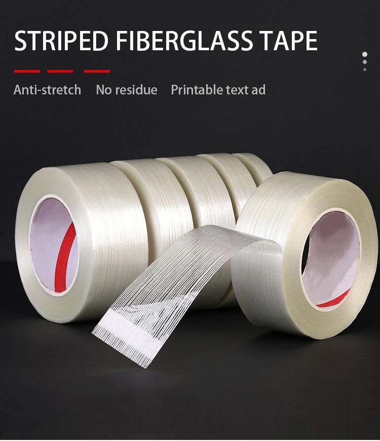 Hot Melt Glue Steel Packing Mono 3D Fibre Reinforced 150u Transparent Filament Tape