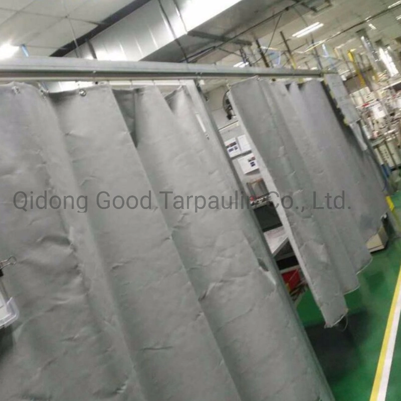 Self Extinguishable Tensile Struscture Waterproof Grey PVC Coated Glass Fiber Fireproof Fabric for Welding Protection