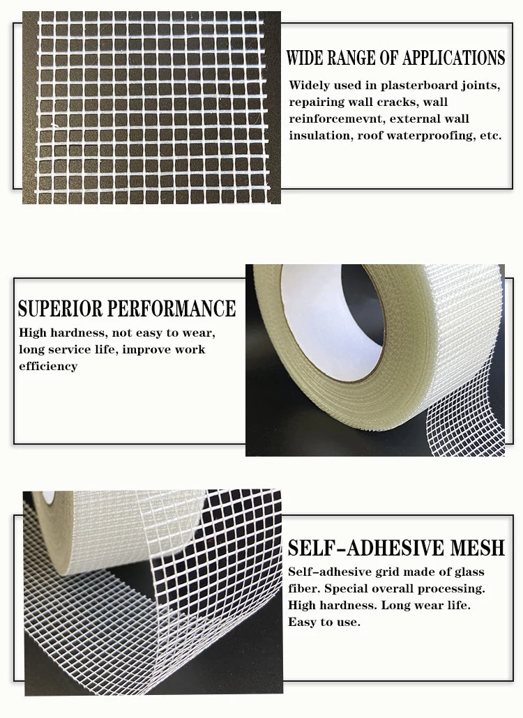 8X8/9X9 50mmx90m/Roll Fiberglass Adhesive Mesh Tape/Drywall Joint Tape