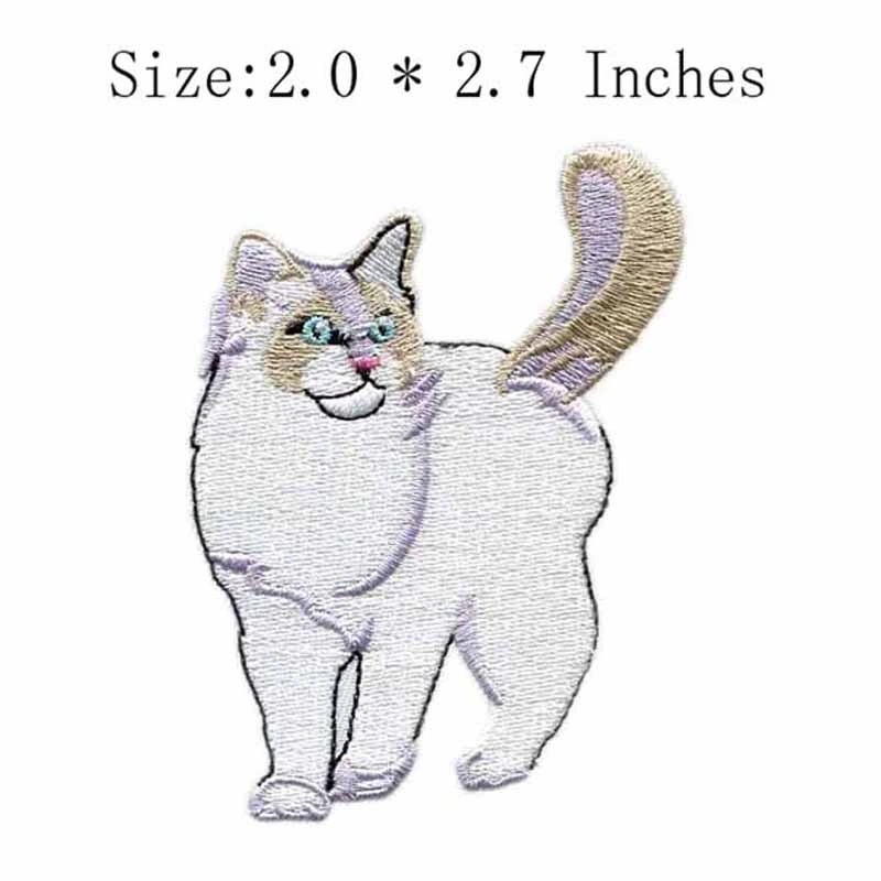 White Cat 2.0&quot;Wide Embroidery for Wall Sticker/Animal Patch