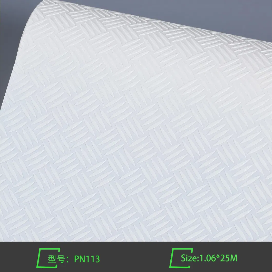 Non Woven Vinyl Luxury Linen 3D Textured Painting Wallpaper for Living Room