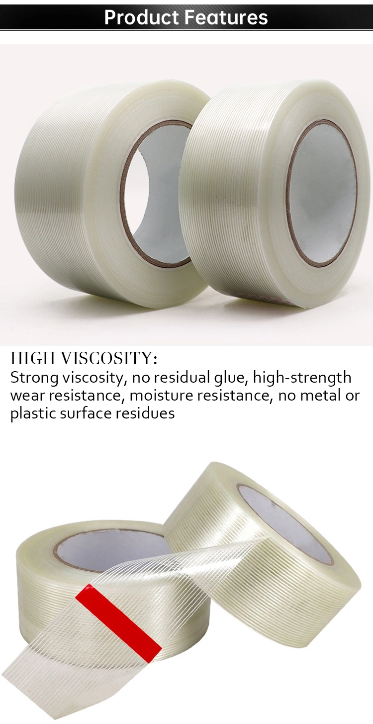 Fiberglass Strapping Reinforced Self Adhesive Glass Mono-Filament Fiber Tape