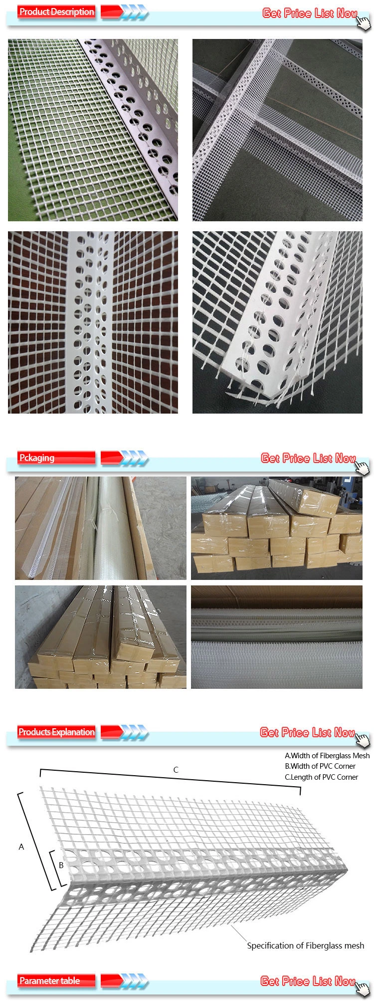 New PVC Eifs Mesh Corner with Fiberglass Mesh