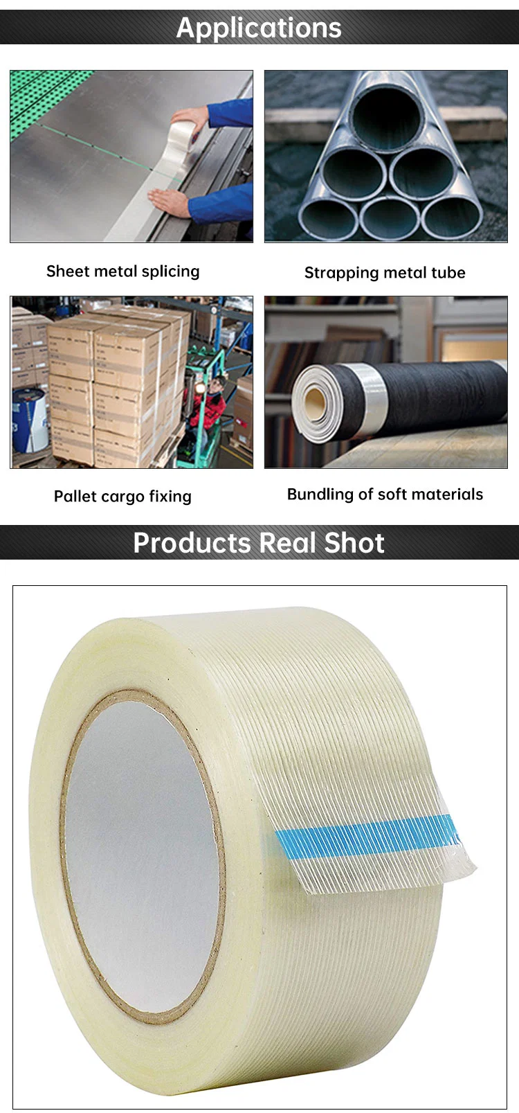 Fiberglass Reinforced Packing Weave Bi-Directional Cross Filament Tape