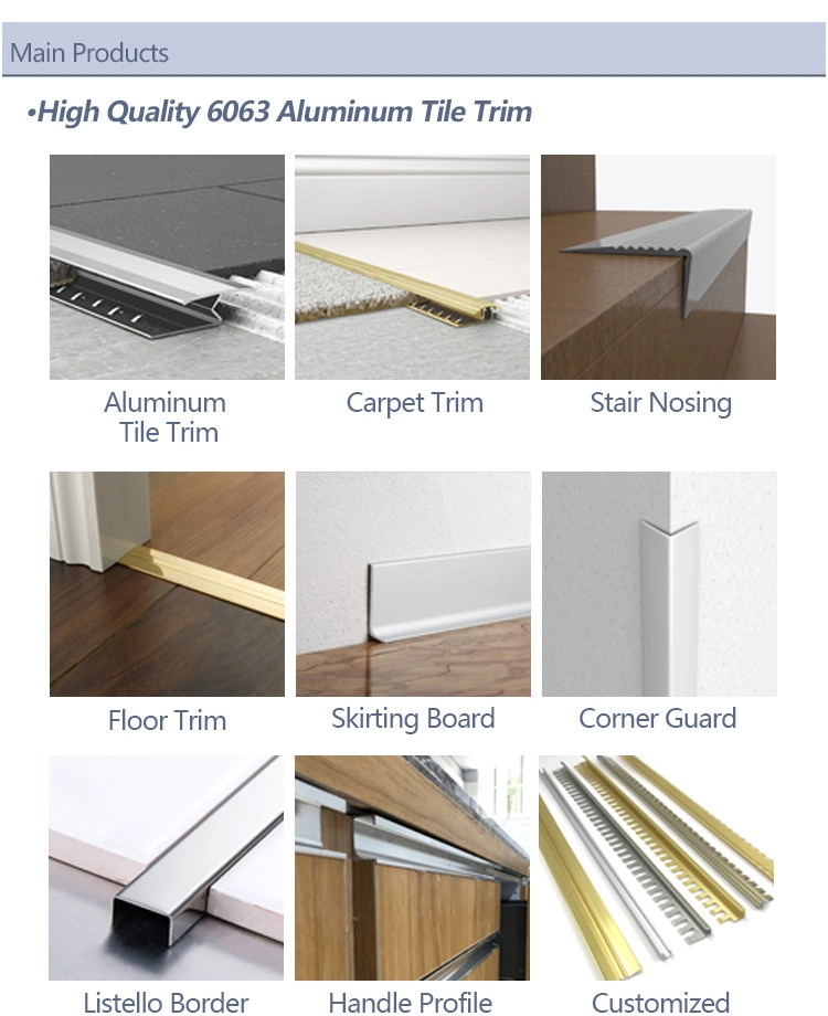 Best Prices Aluminum Carpet Trim Corner Strip and Metal Floor Tile Trim Strip