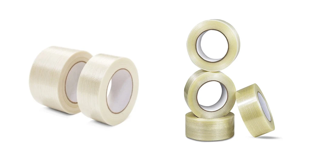 Cheap High Quality Fiberglass Tape Jumbo Rolls Cross Weave Strapping Filament Adhesive Tape