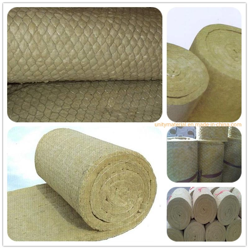 Thermal Insulation Basalt Fiber Construction Fire Rock Wool Roll with Wire Mesh