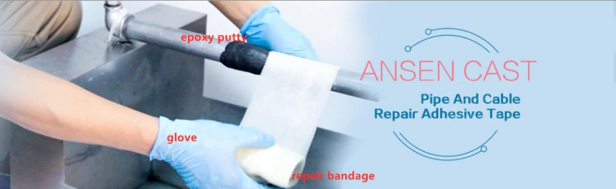 Water Hardening Pipe Repair Bandage Fiberglass Fast Curing Water Activated Pipe Repair Tape