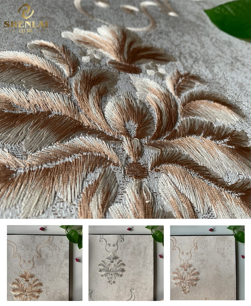 Embroidery Modern Waterproof Luxury Floral Wallcovering