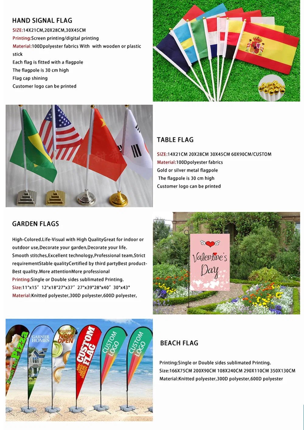 Custom Promotional Screen Printing Advertising Birthday Flags Exhibition Outdoor Display Stand Banner