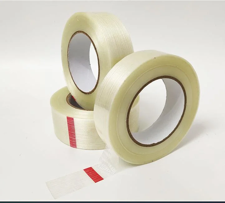 Silicone Self Adhesive Striped Fiberglass Mesh Tape for Packing Tape Custom Drywall Tape Wholesale Fiber Glass Filament Insulation Tape