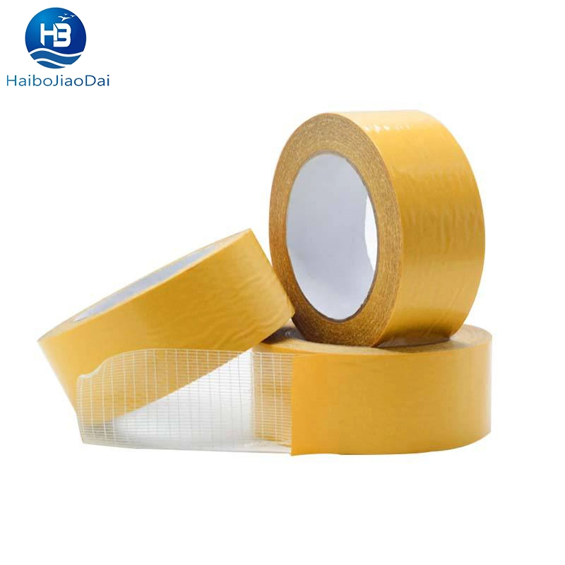 Double Sided Strong Adhesive Fiberglass Reinforced Filament Strapping Removable Multi-Purpose Rug Tape for Strip Sealing