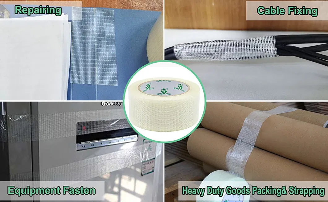 Reinforced Binding Self-Adhesive Cross Woven Two-Way Straight Glass Fiber Filament Tape