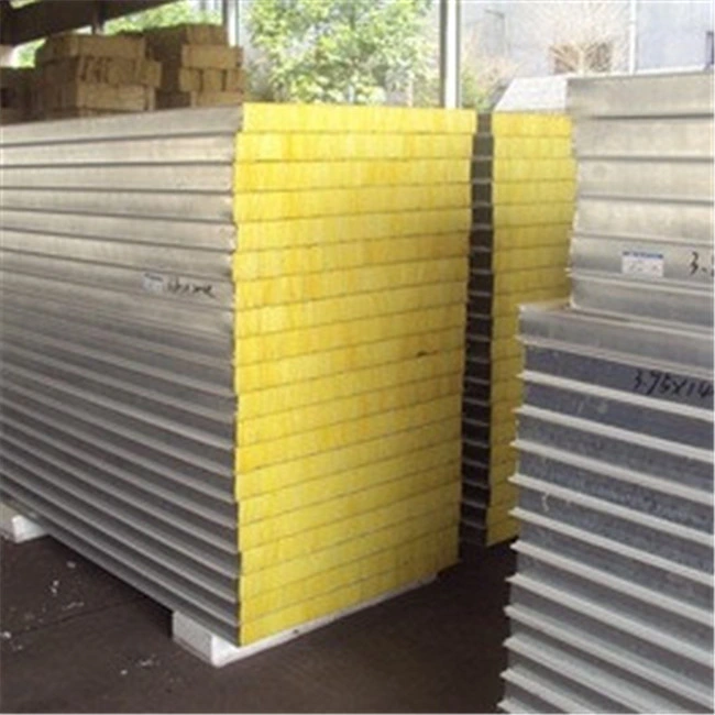 Fireproof Rock Wool Sandwich Panel Insulation Panels Acoustic Fiberglass Panel for Warehouse and Factory Shop