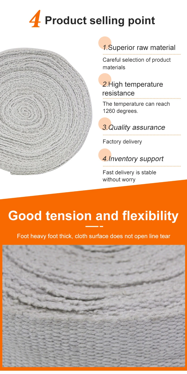 Stove Insulation Material Sealing/Packing Price Steel Wire Glassfiber Reinforced Ceramic Product Insulation Materials Building Material Ceramic Fibre Tape