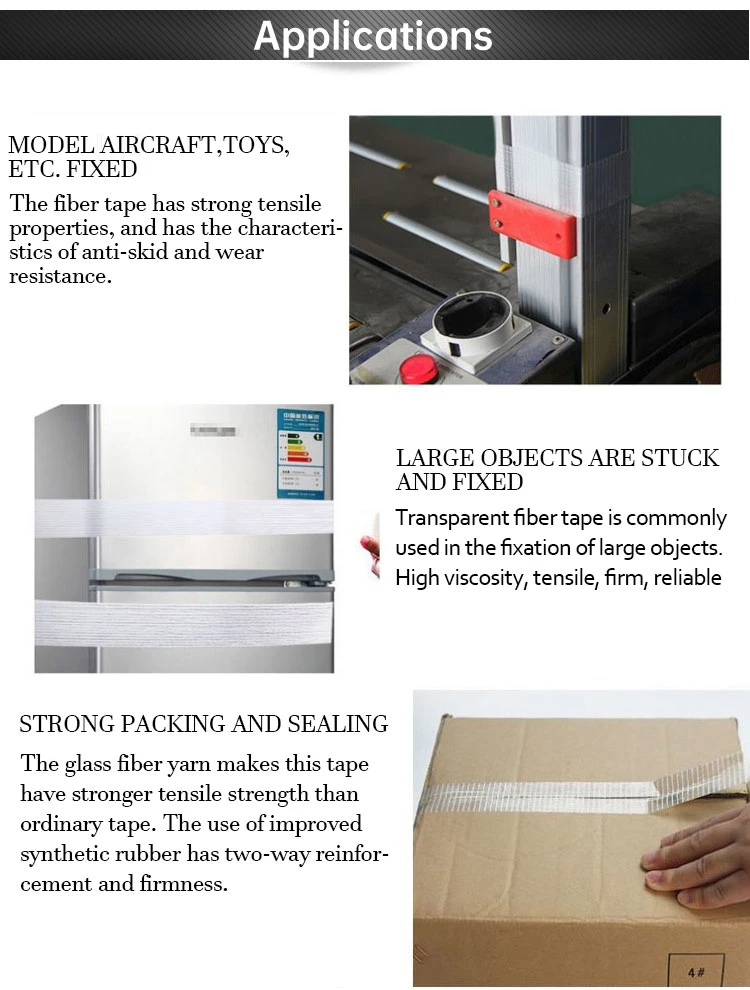 Repair Reinforced Fiberglass Bi-Direction Filament Strapping Tape for Carton Box Packing