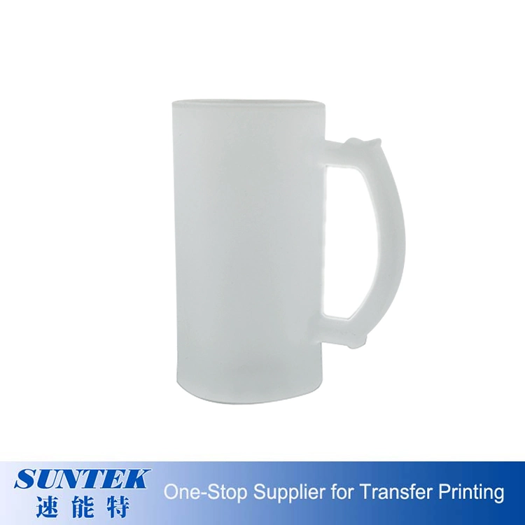 Wholesale DIY Promotion Gifts Dye Sublimation Transfer Blank Frosted Glass Matte Handgrip Beer Mug 11oz