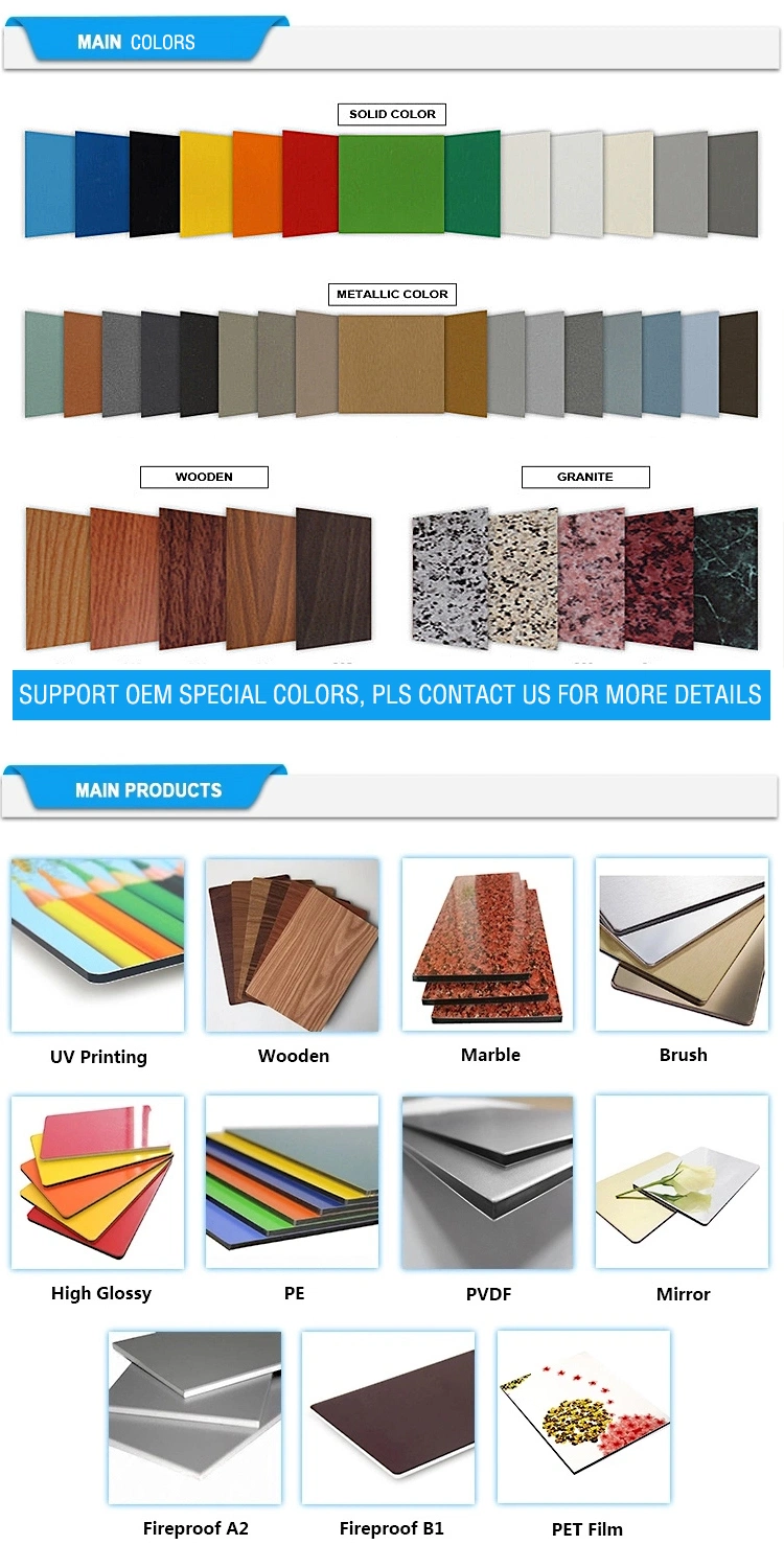 Building Material 4mm Cladding Panels Aluminium Composite PVDF Exterior Wall Covering