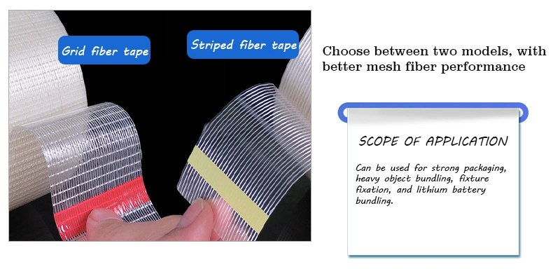 Single Sided Transparent Fiberglass Filament Adhesive Tape for Sealing