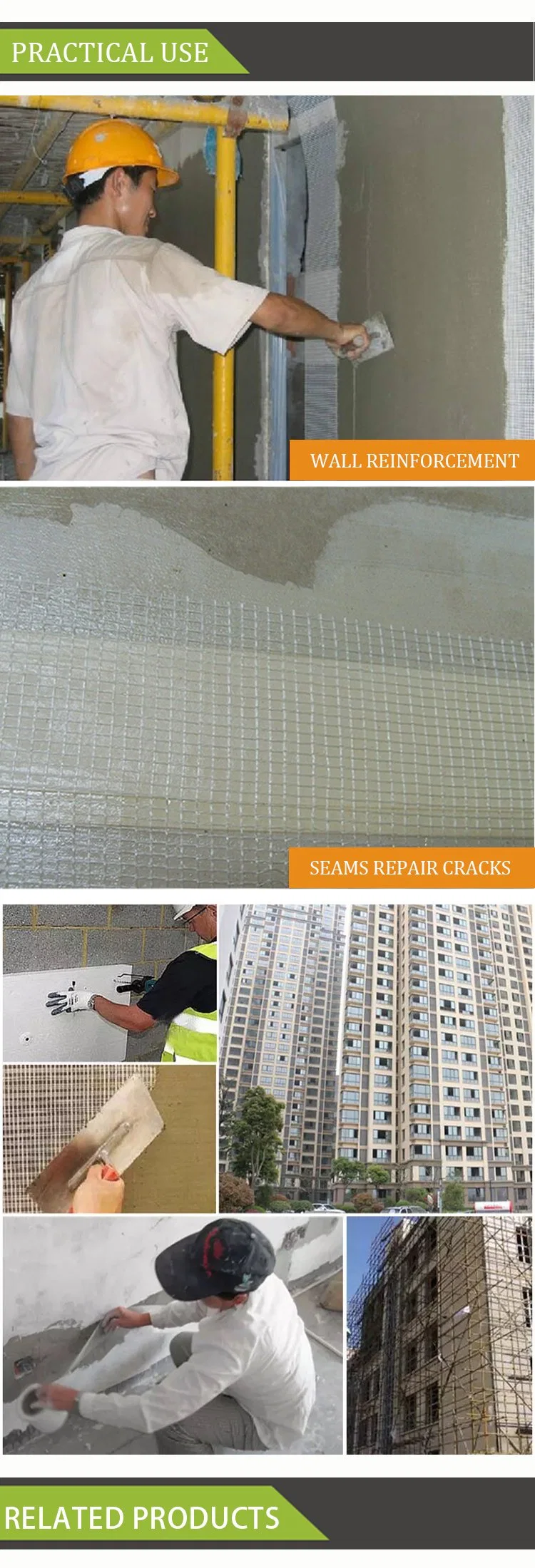 Strong Adhesive Fiber Glass Plaster Mesh Drywall Joint Repair Tape