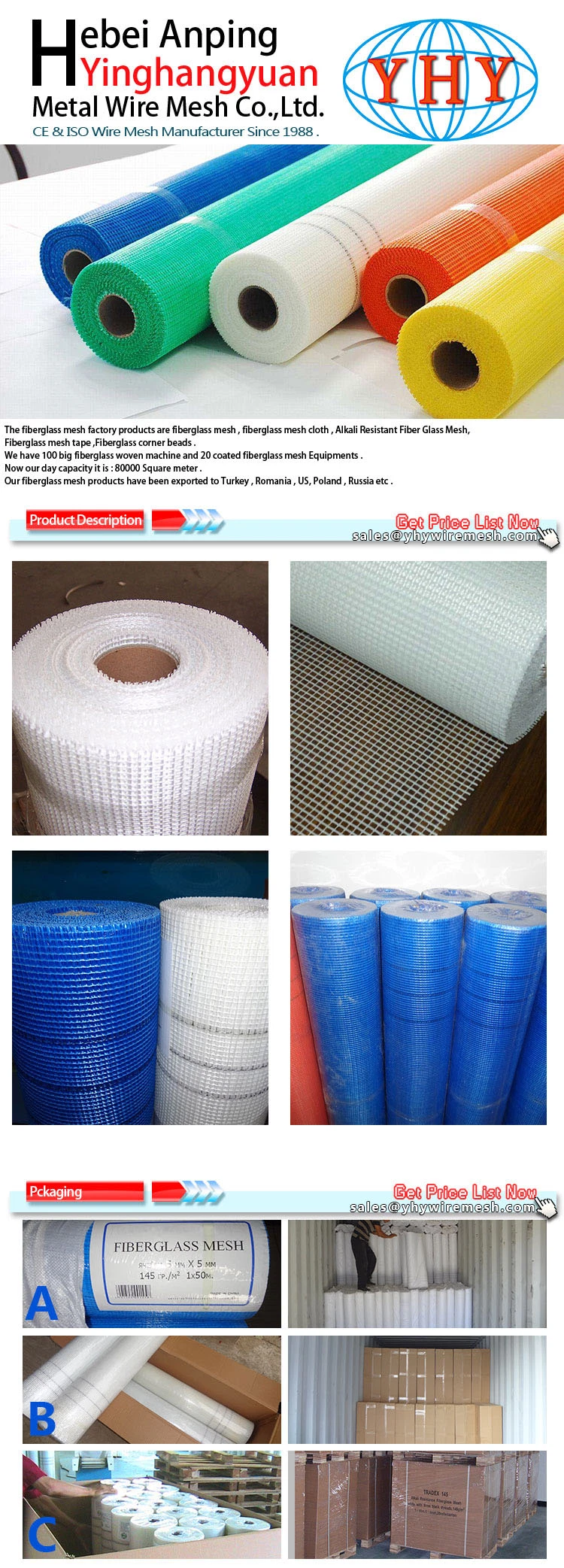 Fiberglass Fabric Mesh for Exterior Insulation Finishing System