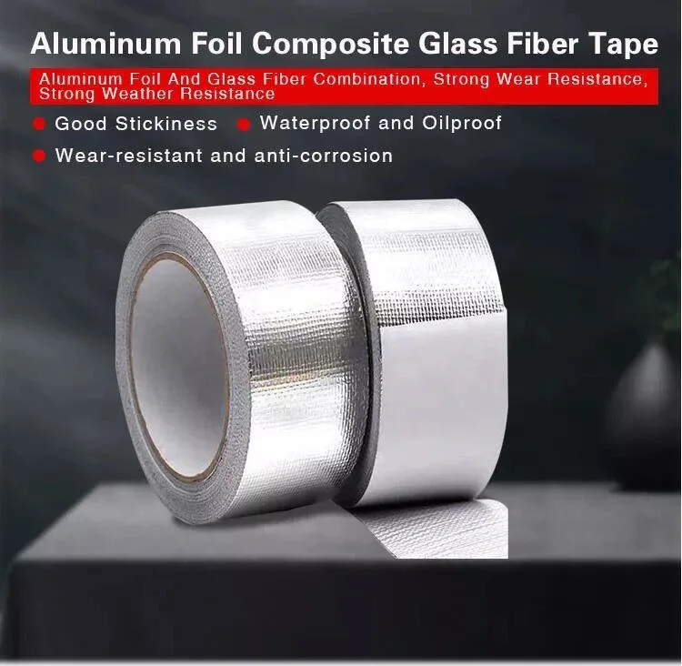 220g Laminated Foil Solvent Fiberglass Alum Fiber Aluglass Thick Aluminum Glass Cloth Tape