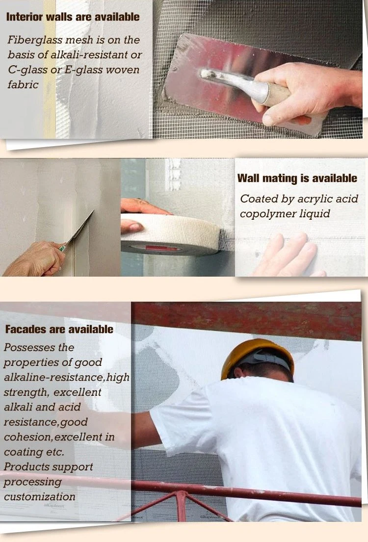 Orange White Blue Yellow Fiberglass Mesh Tape Plaster Repair Is Crack and Alkali Resistant