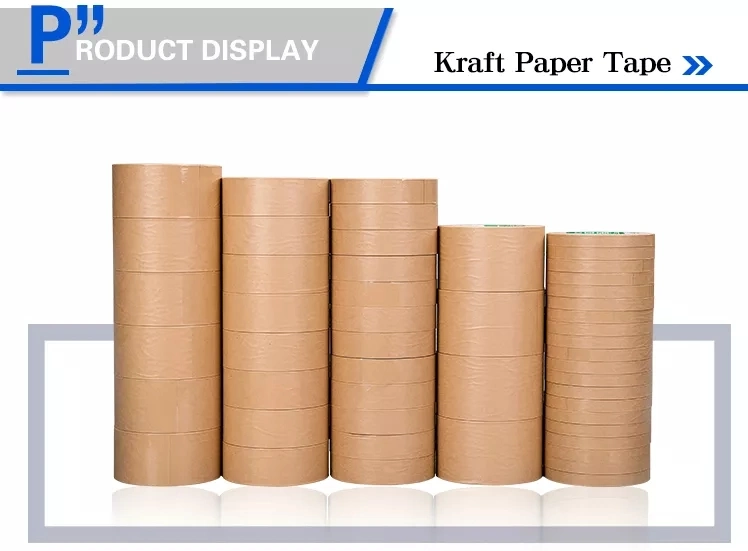 Eco Friendly Logo Printed Fiberglass Fiber Reinforced Water Activated Kraft Paper Packaging Seal Gummed Tape