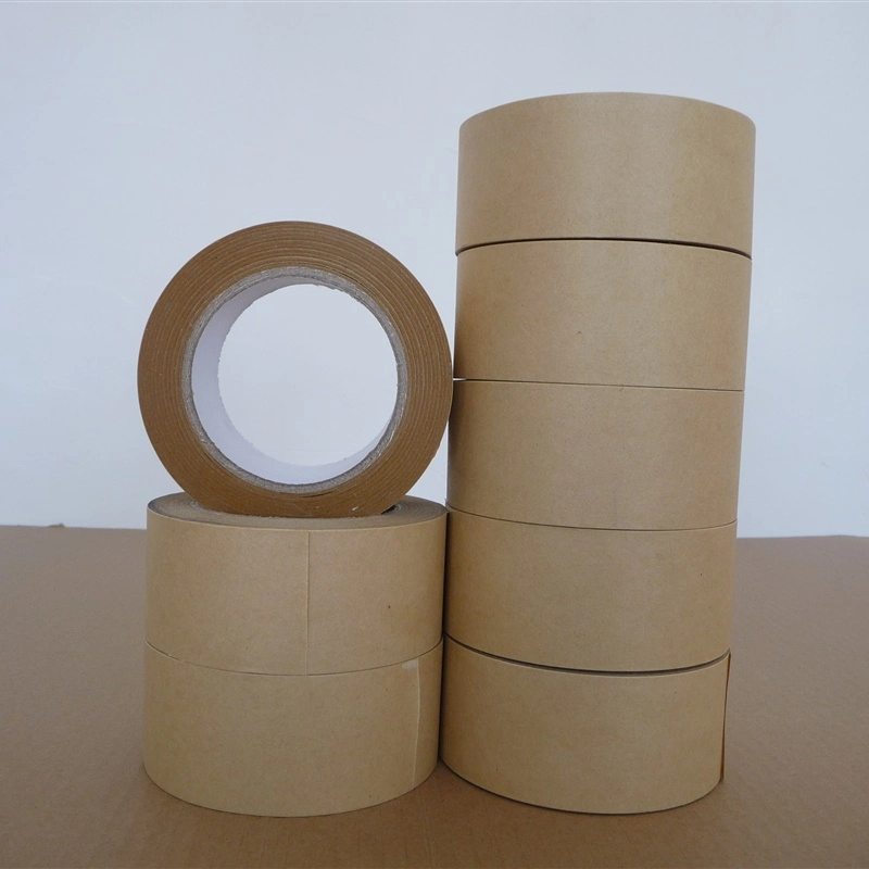 Eco Friendly Logo Printed Fiberglass Fiber Reinforced Water Activated Kraft Paper Packaging Seal Gummed Tape