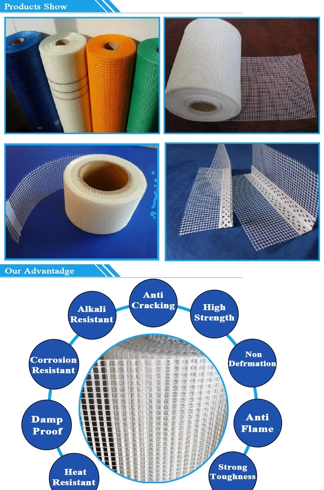 180GSM Orange, Black, Green, Blue Fiber Reinforced Concrete Fiberglass Mesh Plasterboard Reinforcement