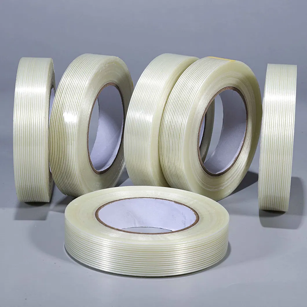 High Adhesion Custom Heavy Duty Packaging Reinforced Cross Woven Fiberglass Carton Sealing Filament Fiberglass Tape